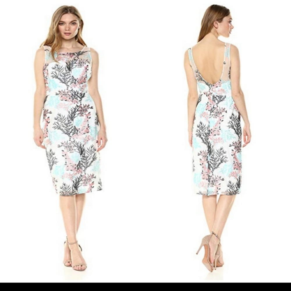Nicole miller white dress with sea theme